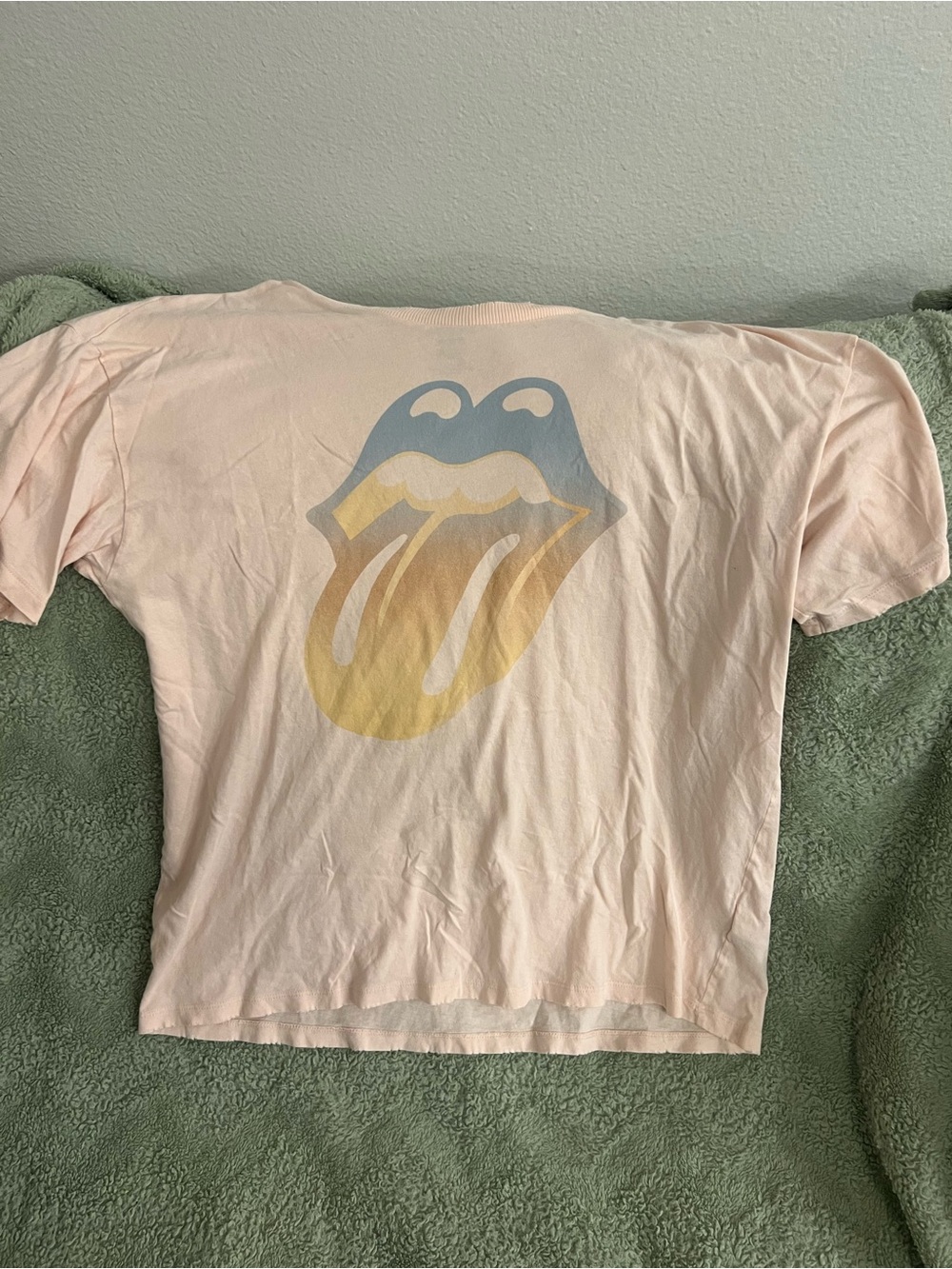 Pink Graphic Tee with Pastel Tongue Design